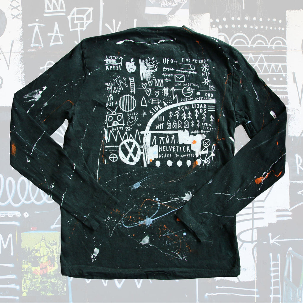 Wearable Art - Hand Finished Dark Green Longsleeve S/M