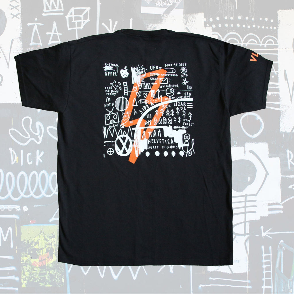 Wearable Art - Black/ Orange T-Shirt VLTG Print XL/XXL