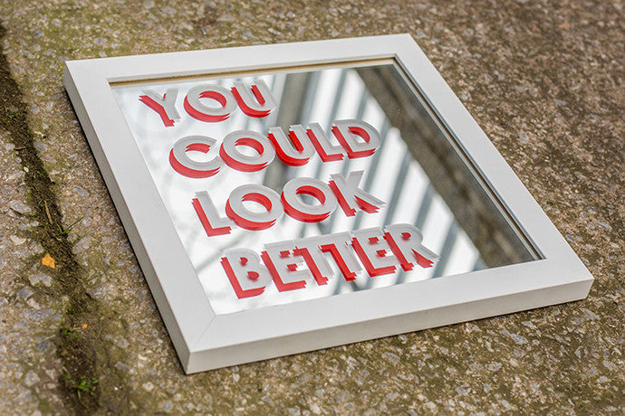 You Could Look Better (framed mirror) - ShangrilART